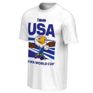 2026 WORLD CUP USA MASCOT WHITE T-SHIRT - UNISEX